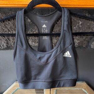 Adidas size Small Women's Black Sports Bra with White Logo